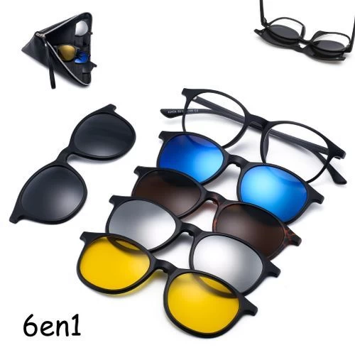 نظارات 6 في 1 بصرية و 5 نظارات شمسية ، نظارات سحرية بإطارات مختلفة لاستخدامات متعددة آمنة ومريحة للعيون